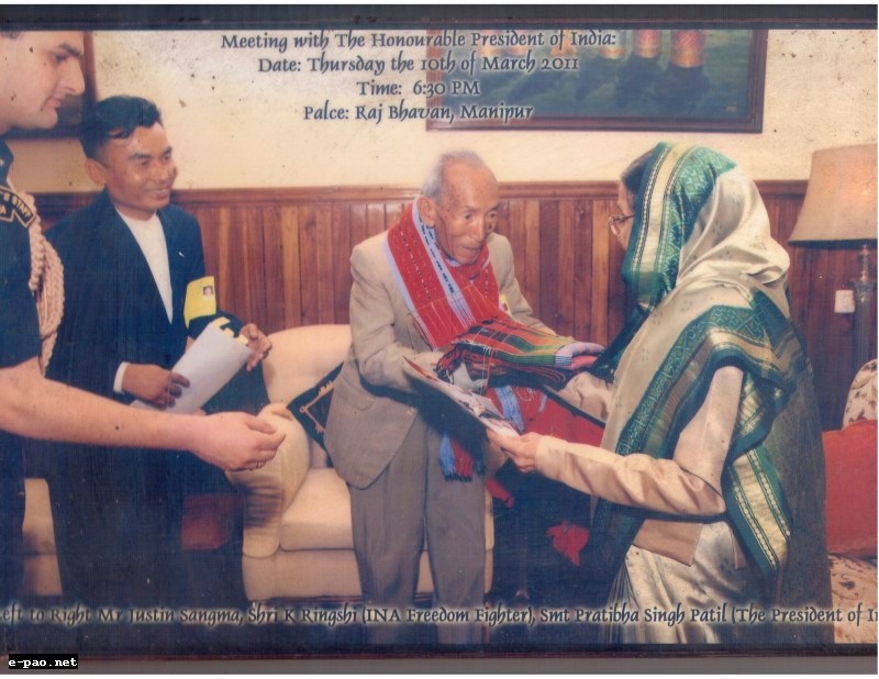 Ringshi Keishing meeting with the then India's President Pratibha Devi at Imphal : 10th March 2011